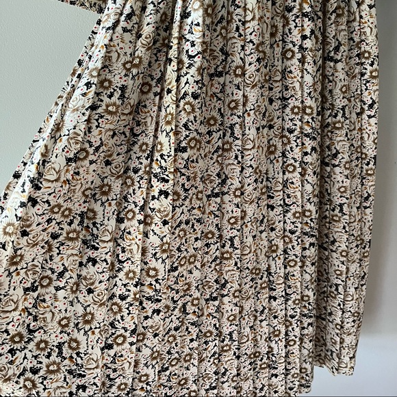 Vintage Breli Originals Button Down Cottage Floral Pleated Dress Size 16 - Picture 6 of 17